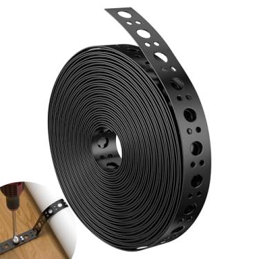 Imagem de U0U 1" X 30 Pés Cinta de Metal com Furos, Preto Galvanizado Tubo Tubo Cabide Cinta, Aço Cinta para Tubo Cabide Cinta Suporte