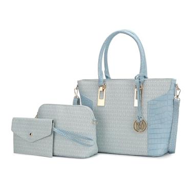 Imagem de MKF Collection Bolsa de ombro feminina, bolsa transversal e pulseira: Bolsa de couro PU Pocketbook, conjunto de bolsa com 3 peças, Large