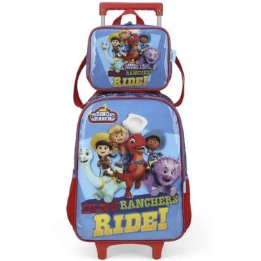 Imagem de Kit Mochila De Rodinhas Lancheira Dino Ranch