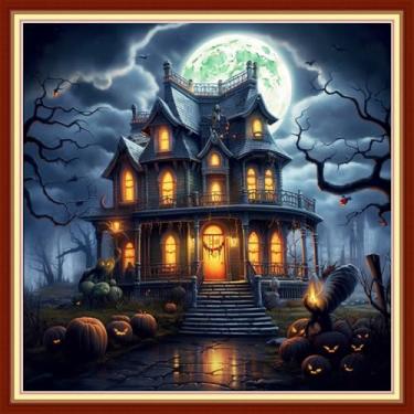 Imagem de Redxing Kits de ponto cruz estampado, kit de bordado para iniciantes e adultos, gama completa de padrões de bordado, kits de ponto cruz, kits de ponto cruz, kits de agulha 11 quilate - Casa mágica