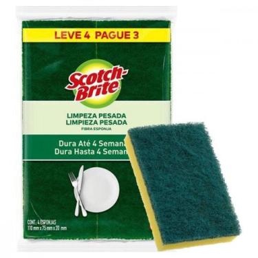 Imagem de Esponja Scotch Brite Dupla Face Multiuso Com 4 Pecas - 3M