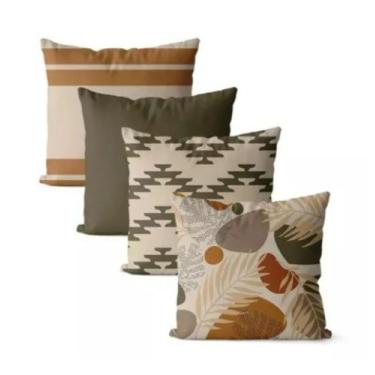 Imagem de Kit 04 Capas Silkadas Estampas 45x45 Decoração - Luck Baby, Cor 25