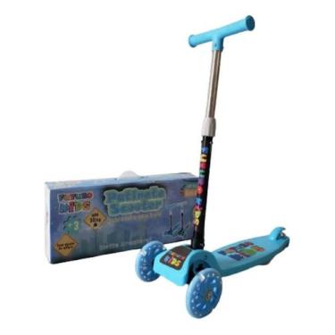 Imagem de Patinete Infantil 3 Rodas Dobrável Ajustável - Futuro Kids, Azul