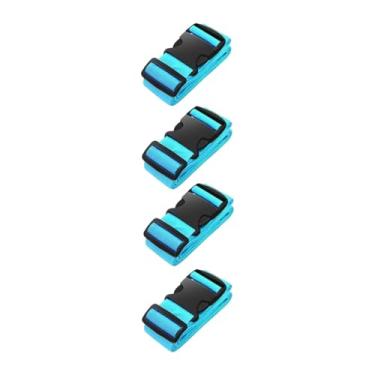 Imagem de BaotyJie 4x correias de bagagem cintos de viagem conector para saco de bagagem mantém mala juntos cintas de fixação de ligação cintos de embalagem de mala, Azul