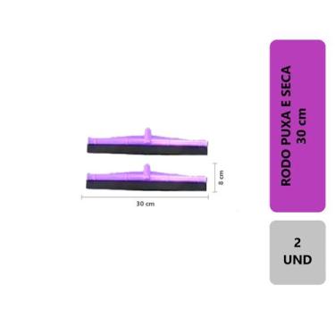 Imagem de 2 Unidades Rodo Para Limpeza Eva Duplo 30Cm Puxa E Seca Banheiro Multi