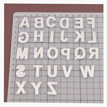 Imagem de Letras maiúsculas do alfabeto matrizes de corte de metal para fazer cartões, matrizes de corte para matrizes de corte maiúsculas do alfabeto maiúsculo Abc (A-Z)-AN107