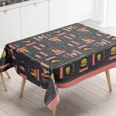 Imagem de Genérico, Toalha De Mesa Térmica Impermeável Lanchonete 1,60x1,40m Nome do desenho:lanches lanchonete;Cor:Color
