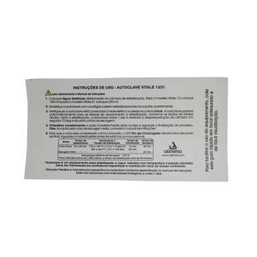 Imagem de Etiqueta Instruções de Uso Cristofóli Auto Colante