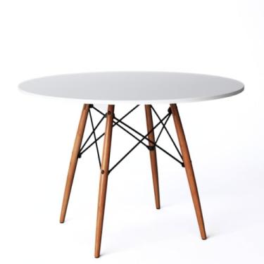 Imagem de Mesa de Jantar Cozinha Redonda e Quadrada Tampo 77cm Quarto Sala Casa(REDONDO,BRANCO)