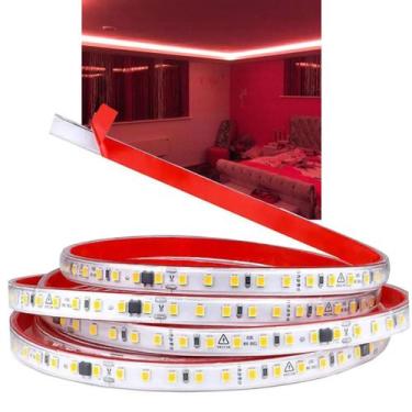 Imagem de Fita Led SMD Dupla Face 3 Metros Perfil Gesso Sanca Iluminaçao Vermelh