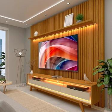 Imagem de Painel e Rack Ripado com LED Nobre 230 Naturale Off White - Gelius