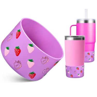 Imagem de Bota de silicone para Yeti Cup, botas para Yeti 20 30 25 35 1,2 l Rambler Tumbler, linda manga protetora, capa antiderrapante inferior dos copos, lilás roxo