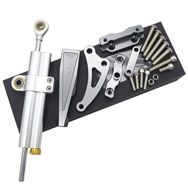 Imagem de HEPUP Motocross CNC Suporte de Direção para CB650F Amortecedor de Motocicleta Estabilizador de Direção Kit de Suporte de Montagem (Conjunto de Titânio)