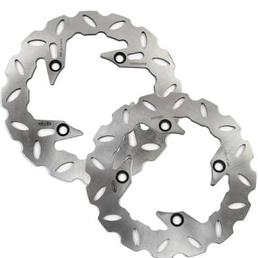 Imagem de Discos de freio dianteiros traseiros rotores para Honda Foresight 250 2001-2007, acessórios de motocicleta prata