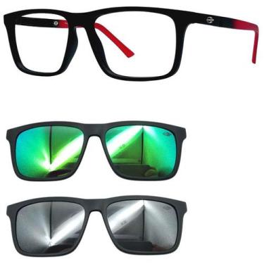 Imagem de Oculos Mormaii Swap 4 6112 A82 com 2 Clip On Verde Prata, A82