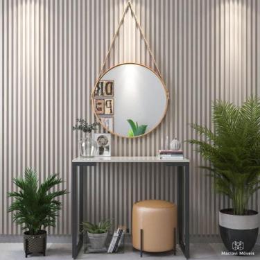 Imagem de Aparador Industrial Mesa Buffet Balcão MDF Pé Preto 90X35 Tomar Café H