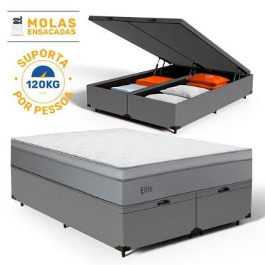 Imagem de Cama Box Baú com Colchão de Molas Ensacadas Pillow In Elite Queen 158c