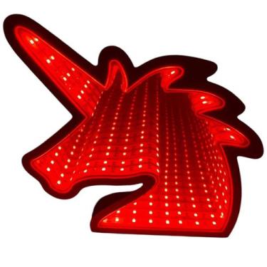 Imagem de Luminaria 3D Infinito Espelho Led Unicornio Luz Profundidade Quarto (Q
