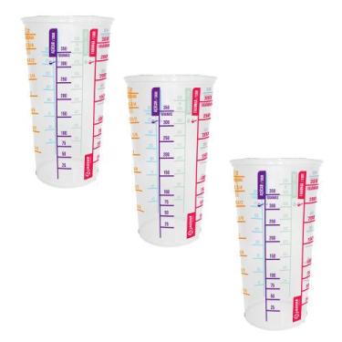 Imagem de Kit 3 Copos Medidor Graduado 550ml Dosador Para Receitas - Jaguar