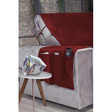 Imagem de Protetor Sofá Retrátil Assento 2,60m Suede 2Md Vermelho - Enxovais Luz