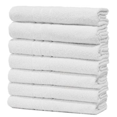 Imagem de Kit 7 Toalhas de Banho Pet Shop Costura Dupla Felpuda Prata - Central 