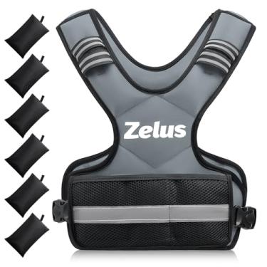 Imagem de ZELUS Colete pesado para homens e mulheres, conjunto de exercícios de peso corporal ajustável para exercícios, 1,8 a 4,5 kg / 5 a 9 kg / 9 a 14,5 kg com 6 pesos de ferro e areia para treinamento de