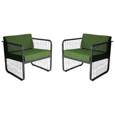 Imagem de Conjunto 2 Poltronas para Área Externa Santiago em Alumínio e Fibra Sintética Acesse Móveis