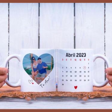 Imagem de Caneca Personalizada Presete Namorados com Foto e Data - Castelo Subli