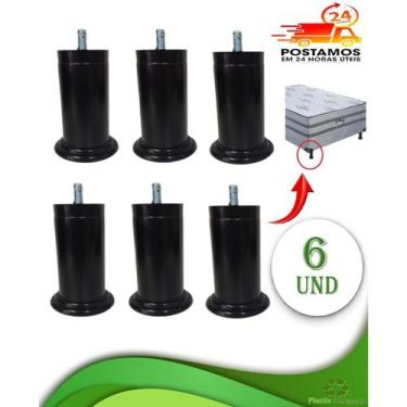 Imagem de Kit  6 Pé Cama Box & Baú  Plástico Universal 12cm - Plastic Company Re