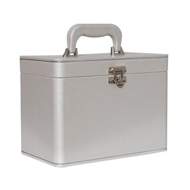 Imagem de Maleta Box 240 fotos 15x21 com 4 Álbuns Fotográficos duny prata Luxo Bodas de Prata