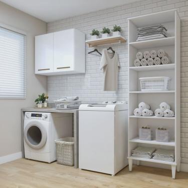 Imagem de Lavanderia Modulada 1 Armário Multiuso e Armário Aéreo Belém