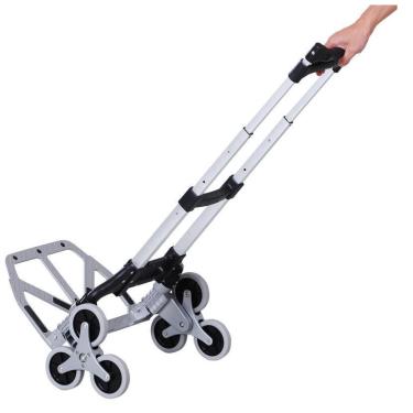 Imagem de Carrinho De Carga 6 Rodas Sobe Escada Dobrável Compras 80Kg