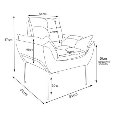 Imagem de Poltrona Recepção Luxo Cor Verde- Base Ferro de Cobre