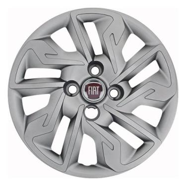 Imagem de Calota 292cb-pta aro 14 cb cubo baixo prata + emblema de alumínio fiat