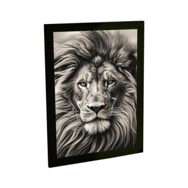 Imagem de Quadro Decorativo Leão Sépia Realista Judá Jesus Quarto Sala Decoração Poster