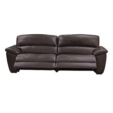 Imagem de Sofá de Couro 2 lugares Elétrico 236 cm Zion M06 Cor Marrom 492 - Amarena Móveis