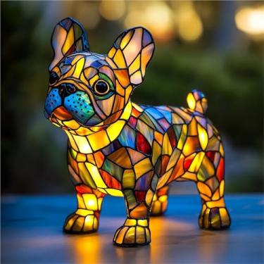 Imagem de Lâmpada Corgi, Dachshund, Chihuahua, Schnauzer, Bulldog Francês, Cachorro Boxer, Pug, Beagle, Pomerânia, Basset Hound Luz de Mesa Bonito Vintage Animal Lâmpada de Mesa LED Resina Manchada USB Luz