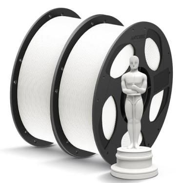 Imagem de ANYCUBIC Pacote de filamento de impressora pla + 3d, pla plus precisão dimensional de 1,75 mm +/- 0,02 mm, adequado para a maioria das impressoras 3d fdm, carretel de 1 kg, 2 kg branco + bra