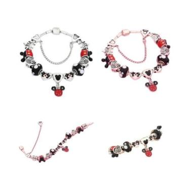 Imagem de Esmalte Vermelho Mickey Minnie Balão De Ar Quente Charme Pulseira Anti