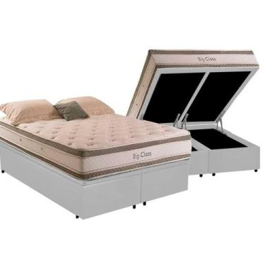 Imagem de Cama Box Baú Casal Bipartida com Colchão Herval Big Class Molas Confor