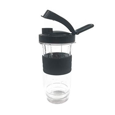 Imagem de Copo de 590 ml com tampa extra antiderrapante anel de copo peças de reposição um conjunto - peça de acessório grande compatível com o liquidificador Magic Bullet original MB 1001 /MB 1001B/MBR-1701