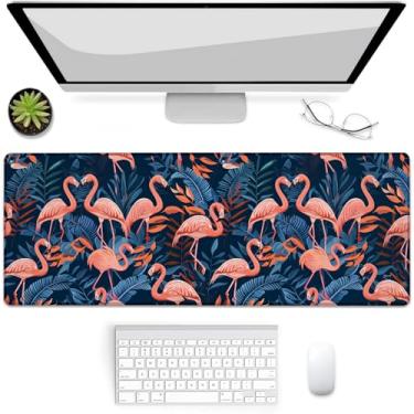 Imagem de VANZEV Flamingo Tropical Gaming Mouse Pad, Mouse Pad, Tapete de Mesa, Base de Borracha Antiderrapante Mousepads para Computadores, Laptop, Escritório, Escola, Acessórios de Casa Presentes 80 cm x 30