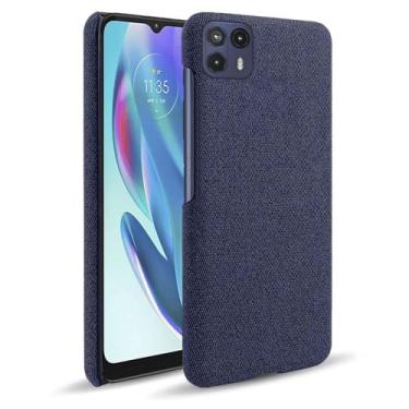 Imagem de Capa para MOTO G50 5G,Capa desenhada em lona,Case Protetora Ultrafina com Empunhadura Macia,Design em Tecido Antichoque e Antiarranhões-Blue