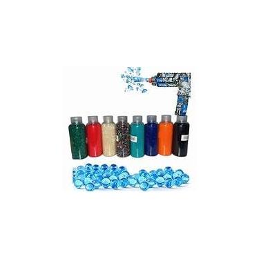 Imagem de Bolinhas De Gel para Decoração e Hidratação de Plantas Recarga de Arminha de Brinquedo kit Com 60.000 Unidades - Cores Azul/Sortidas