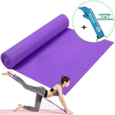 Imagem de Faixa Elástica Para Exercício Resistência Yoga Roxo + Chaveiro CBRN159