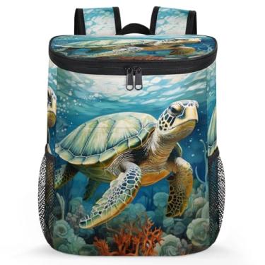 Imagem de Mochila térmica com isolamento de tartarugas oceânicas, à prova de vazamento, itens essenciais de viagem, refrigeradores de gelo, desenho de tartaruga, à prova d'água, lancheira para acampamento
