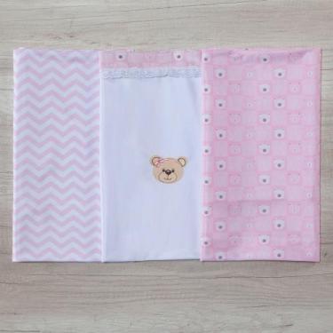 Imagem de Kit Para Bebe Cueiro 3 Peças Varias Estampas - Miguel Baby, Ursinha