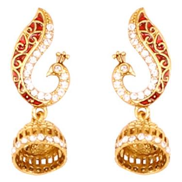 Imagem de Touchstone Brincos de joias de designer indiano Bollywood para mulheres.