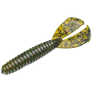 Imagem de Strike King Isca de pesca Rage Menace Grub, plástico macio, cauda dupla, ação Crazy Tail, 8,5 cm