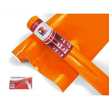 Imagem de ORACAL 970RA Gloss rolo de vinil de filme de molde de embrulho de laranja 351 filme de carro envelope de vinil - (1,8 m x 1,8 m com cartão de aplicação)